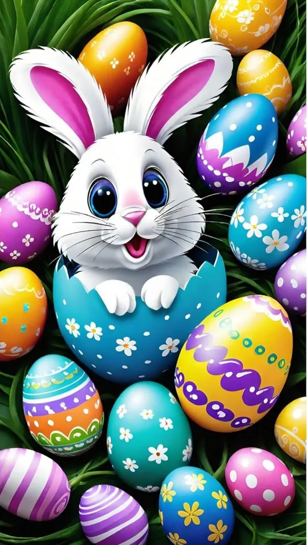 Multicolour_Easter_Bunny_Metal_Wall_Art_Home_Decor