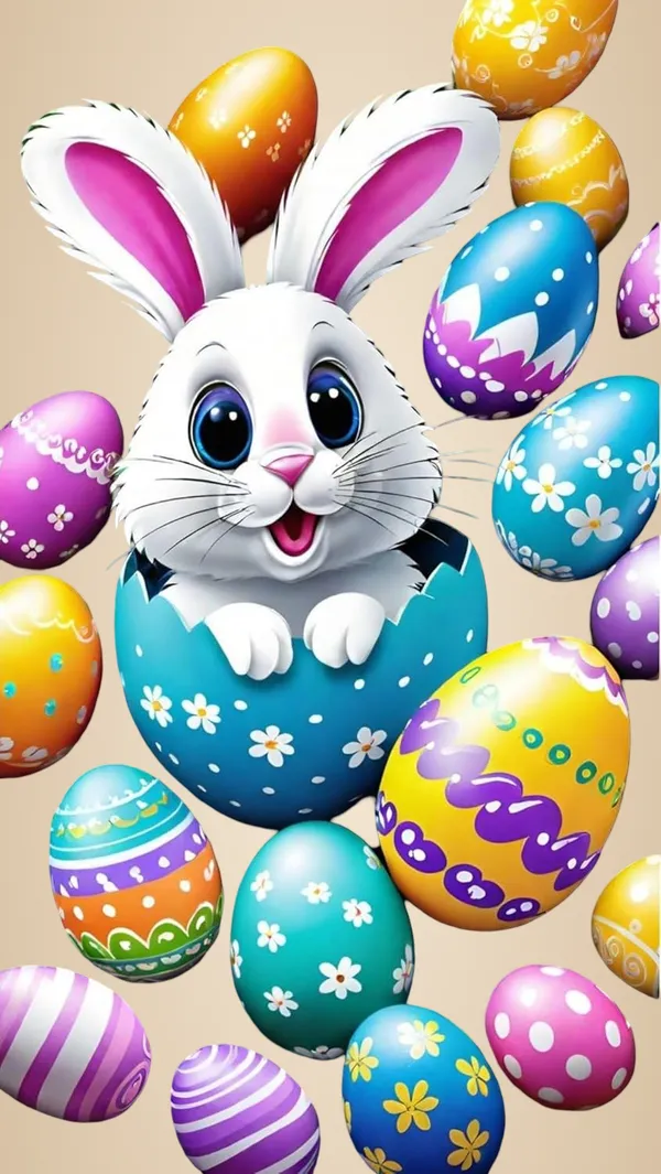 Multicolour_Easter_Bunny_Metal_Wall_Art_Home_Decor