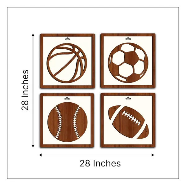 Beige_Sports_Ball_Framed_Wooden_Wall_Art_Basketball_Home_Decor