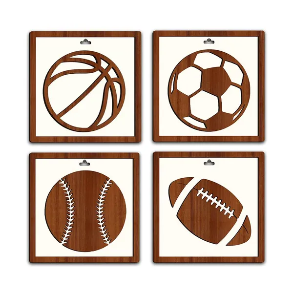 Beige_Sports_Ball_Framed_Wooden_Wall_Art_Basketball_Home_Decor