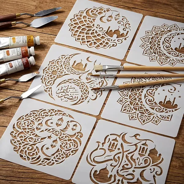 White_Square_Plastic_Diy_Art_Craft_Mandala_Eid_Mubarak_Stencil_Diy_And_Craft