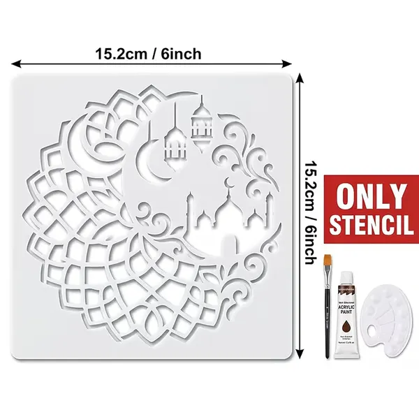 White_Square_Plastic_Diy_Art_Craft_Mandala_Eid_Mubarak_Stencil_Diy_And_Craft
