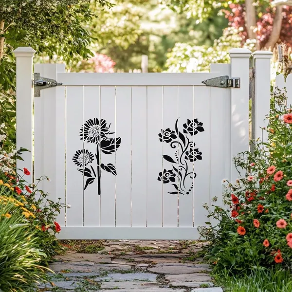White_Rectangle_Pet_Plastic_Flower_Stencil_Diy_And_Craft