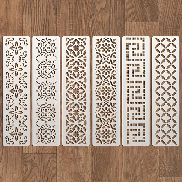 White_Floral_Border_Stencils_Washable_Bendable_Reusable_Painting_Templates_Home_Decor