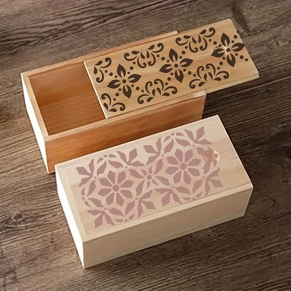 White_Floral_Border_Stencils_Washable_Bendable_Reusable_Painting_Templates_Home_Decor