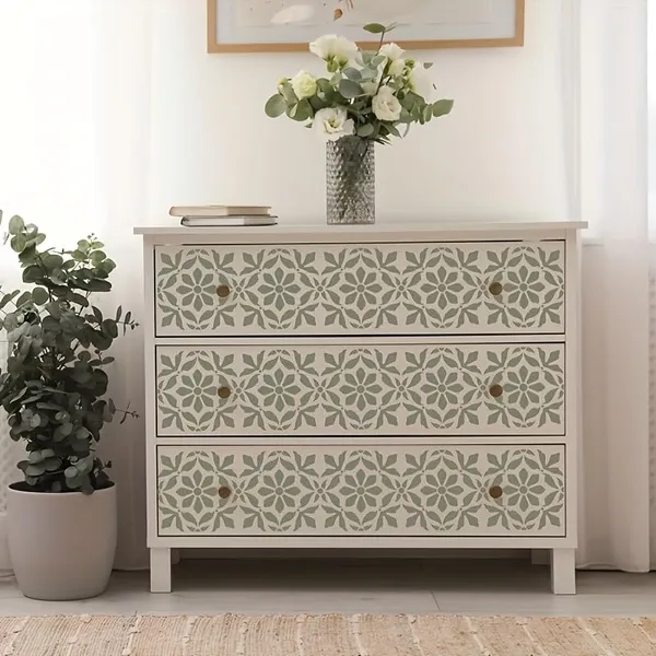 White_Floral_Border_Stencils_Washable_Bendable_Reusable_Painting_Templates_Home_Decor