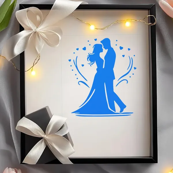 White_Romantic_Wedding_Couple_Stencil_Bride_And_Groom_Wedding
