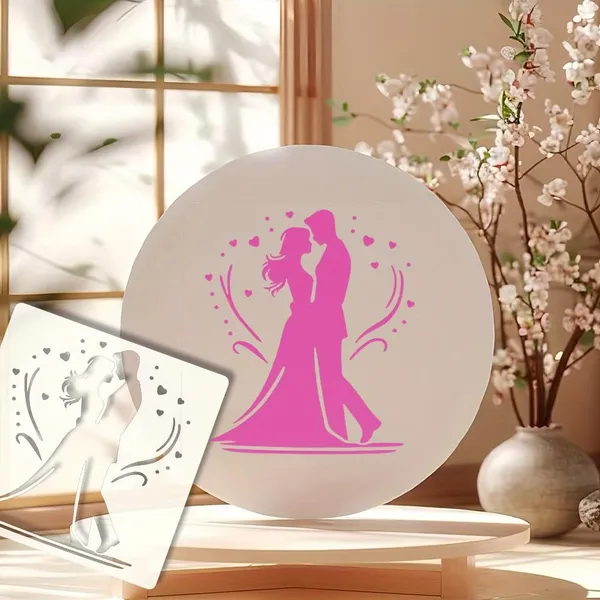 White_Romantic_Wedding_Couple_Stencil_Bride_And_Groom_Wedding