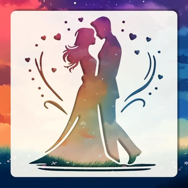 White_Romantic_Wedding_Couple_Stencil_Bride_And_Groom_Wedding