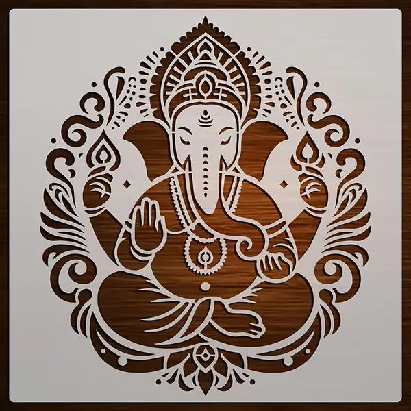 White_Ganesh_Wall_Painting_Stencil_Home_Decor