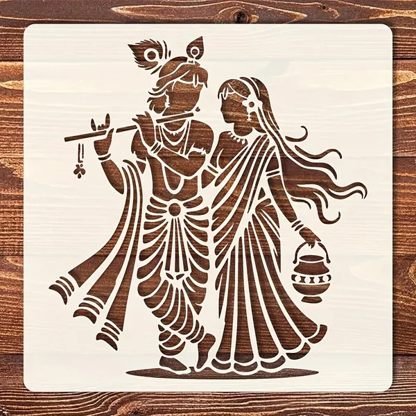 White_Radha_Krishna_Stencils_Kids