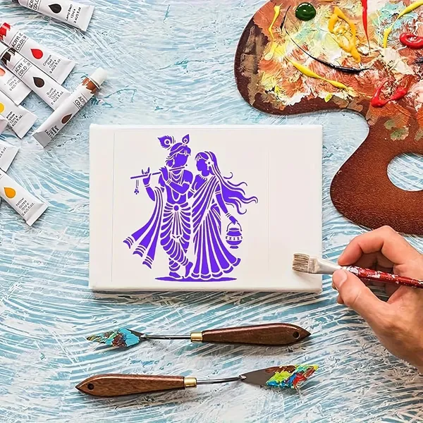 White_Radha_Krishna_Stencils_Kids