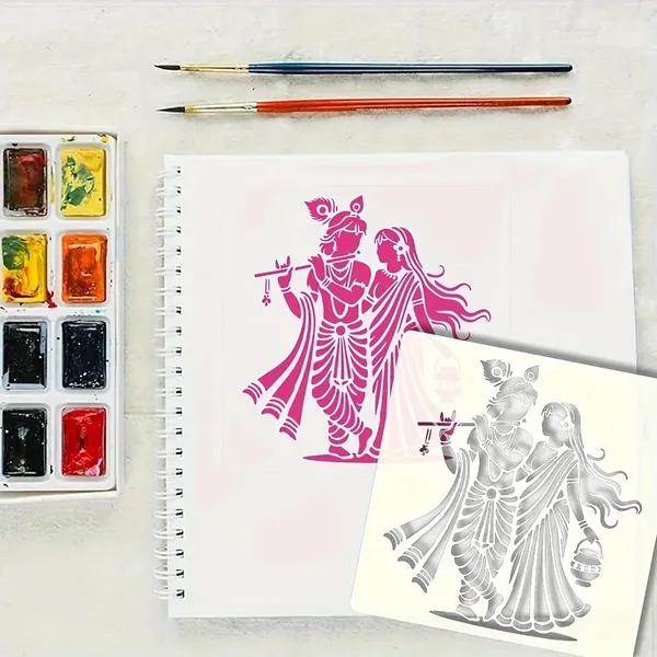 White_Radha_Krishna_Stencils_Kids