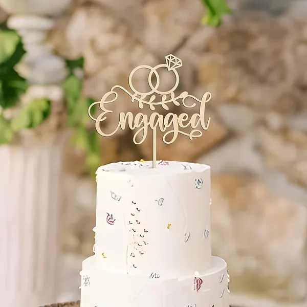 Beige_Wooden_Engagement_Cake_Topper_Diamond_Ring_Design_Wedding