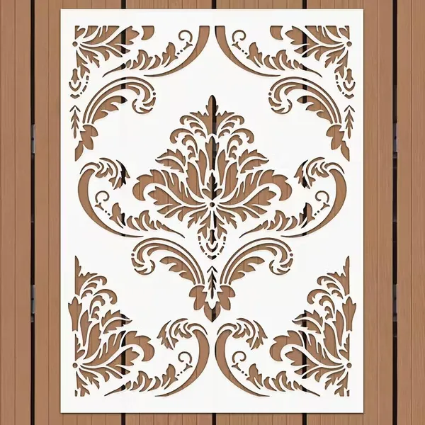 White_Extra_Large_Damask_Floral_Stencil_Reusable_Pet_Template_Home_Decor