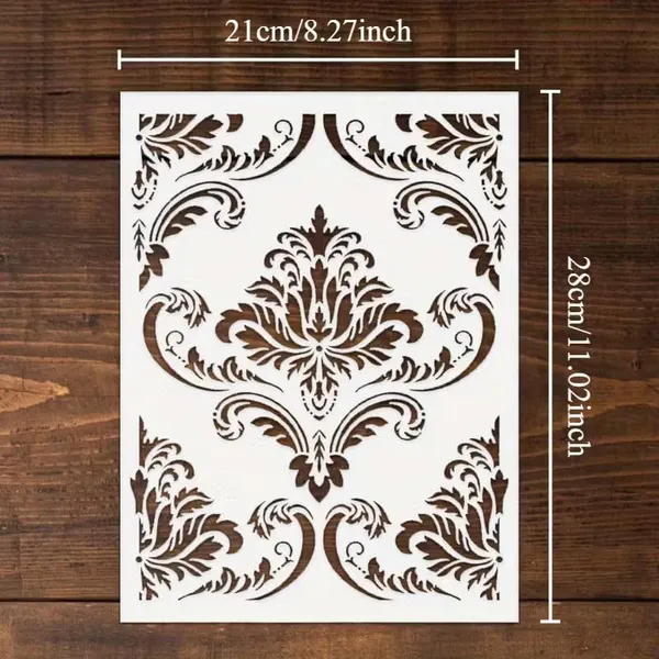 White_Extra_Large_Damask_Floral_Stencil_Reusable_Pet_Template_Home_Decor