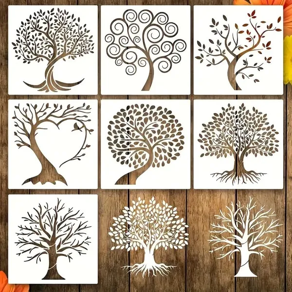 White_Tree_Life_Stencil_Templates_Reusable_Plastic_Art_Templates_Diy_And_Craft