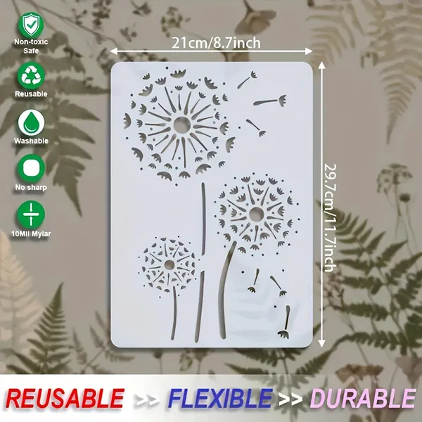 White_Reusable_Plant_Stencils_A_Dandelion_Diy_And_Craft
