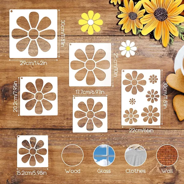 Beige_Large_Flower_Stencils_Reusable_Floral_Daisy_Painting_Templates_Diy_And_Craft