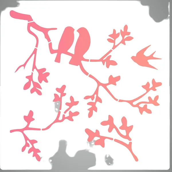 White_Birds_On_Branches_Stencil_Reusable_Plastic_Leaf_Silhouette_Template_Diy_And_Craft