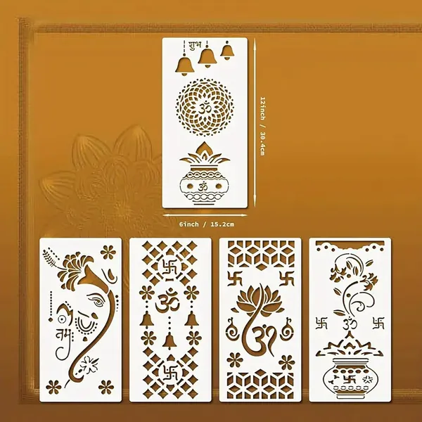 White_Reusable_Indian_Symbol_Stencils_Diy_And_Craft