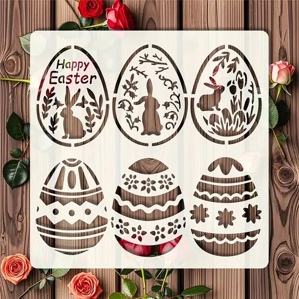 White_Easter_Egg_Bunny_Stencil_Reusable_Painting_Template_Diy_And_Craft