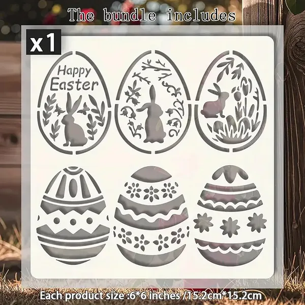 White_Easter_Egg_Bunny_Stencil_Reusable_Painting_Template_Diy_And_Craft