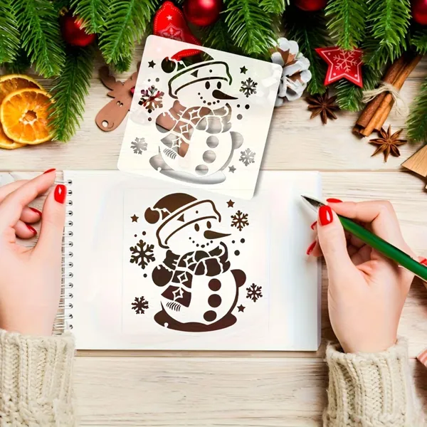 White_Christmas_Cutout_Stencil_Reusable_Snowman_General