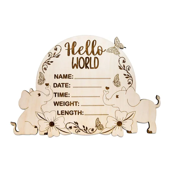 Beige_Baby_Elephant_Announcement_Sign_Diy_Wooden_Baby_Birth_Stats_Board_Baby