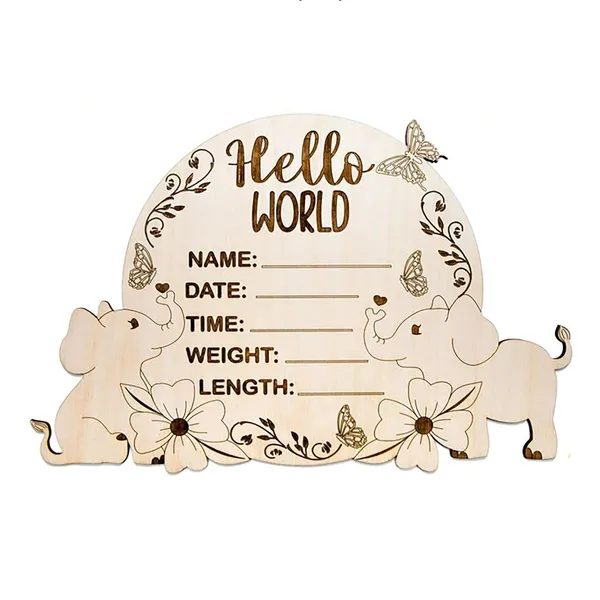 Beige_Baby_Elephant_Announcement_Sign_Diy_Wooden_Baby_Birth_Stats_Board_Baby