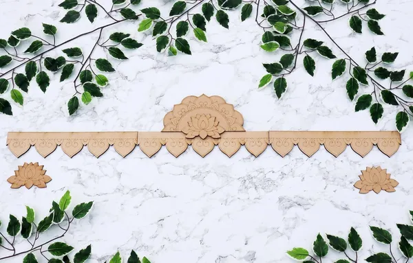 Beige_Lotus_Padma_Bandhanwar_Toran_Pine_Mdf_Door_Hanging_Festival