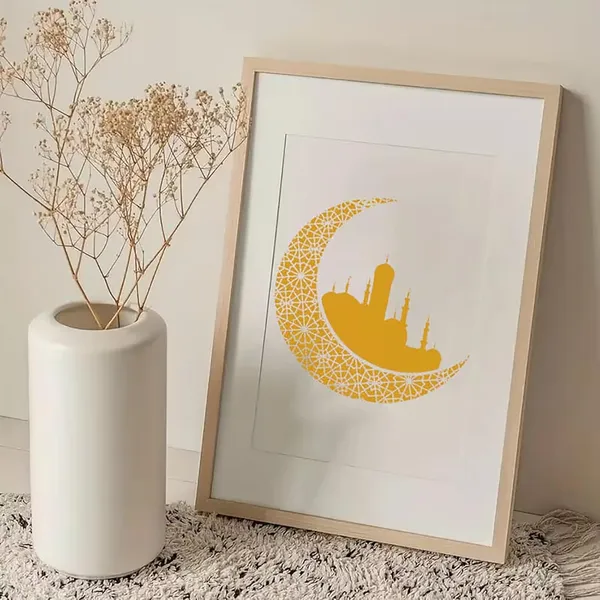 White_Moorish_Crescent_Mosque_Stencil_Home_Decor