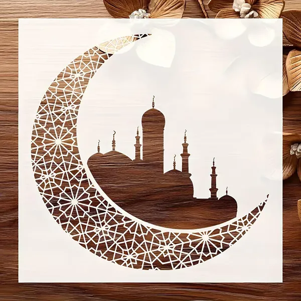 White_Moorish_Crescent_Mosque_Stencil_Home_Decor
