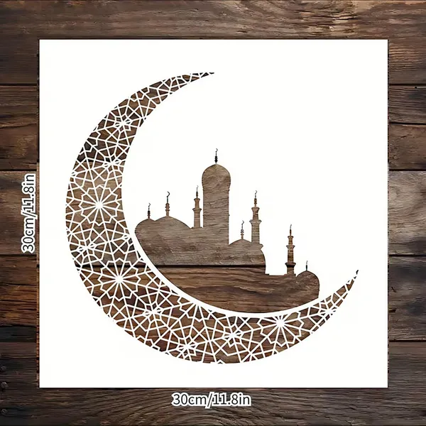 White_Moorish_Crescent_Mosque_Stencil_Home_Decor