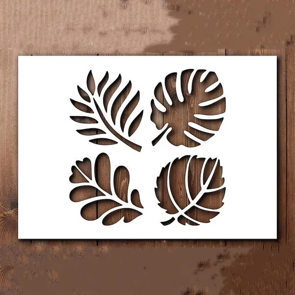 White_Leaf_Stencil_Reusable_Plastic_Stencil_Diy_And_Craft