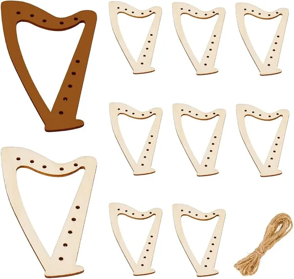 Beige_Wooden_Harp_Cutouts_Diy_And_Craft