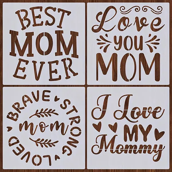 White_Mother_S_Day_Stencils_Reusable_Pet_Painting_Templates_Diy_And_Craft