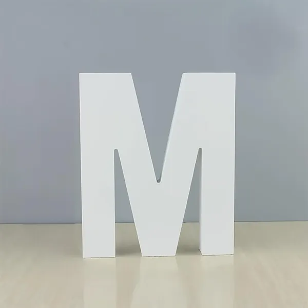 White_Standing_Letter_M_Decoration_Pvc_Block