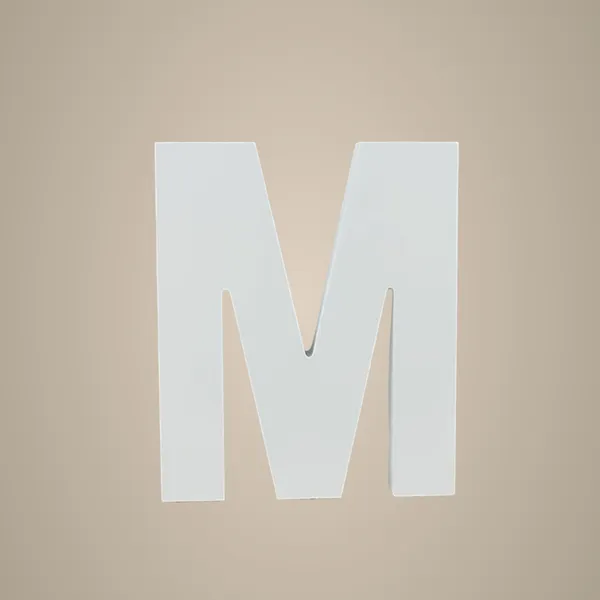 White_Standing_Letter_M_Decoration_Pvc_Block