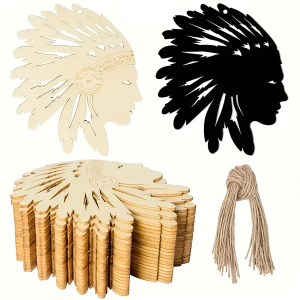 Beige_Wooden_Indian_Headgear_Cutouts_Diy_And_Craft