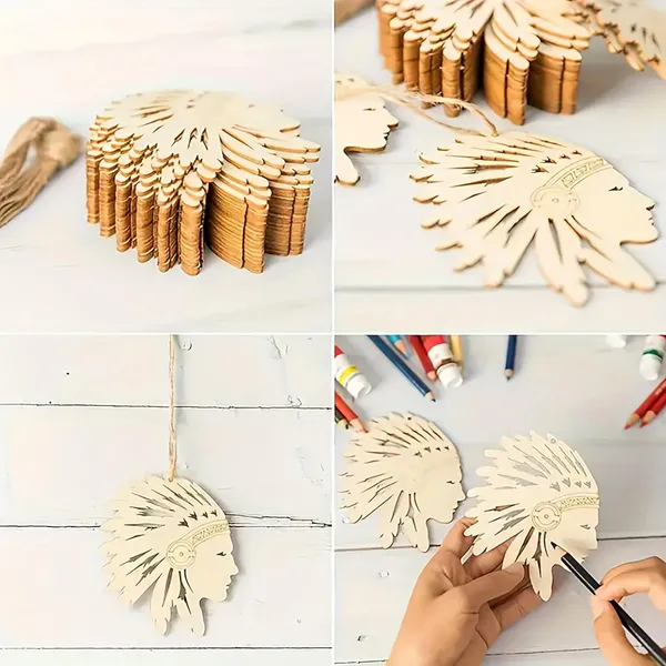 Beige_Wooden_Indian_Headgear_Cutouts_Diy_And_Craft
