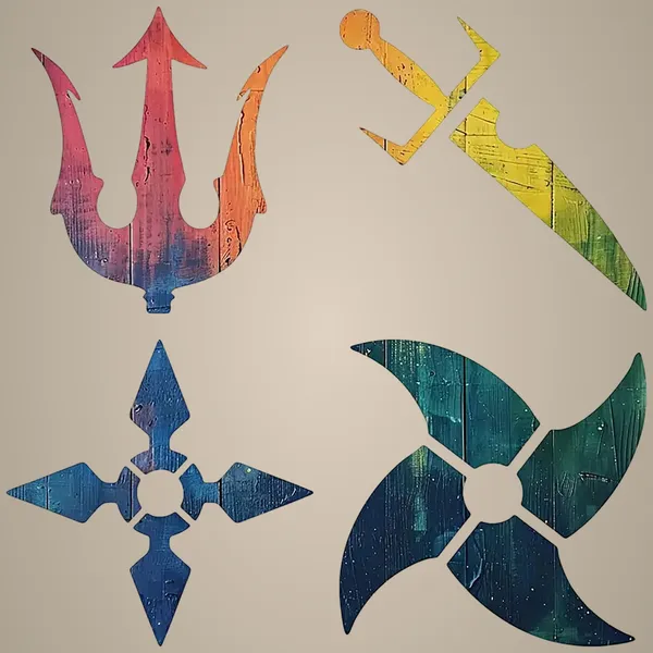 White_Cold_Weapon_Stencils_Reusable_Mylar_Acetate_Craft_Templates_Durable_Diy_And_Craft
