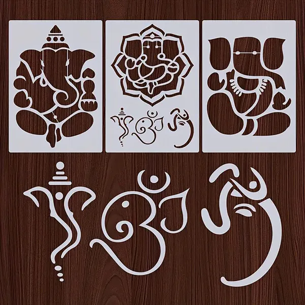 White_Ganesha_Stencils_Diy_And_Craft