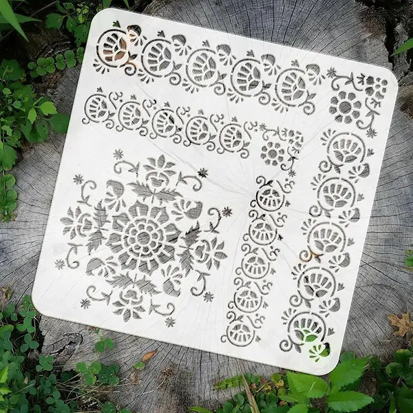 White_Floral_Stencil_Reusable_Pet_Plastic_Template_Home_Decor