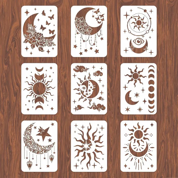 White_Sun_Moon_Wall_Stencils_Home_Decor