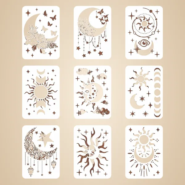 White_Sun_Moon_Wall_Stencils_Home_Decor