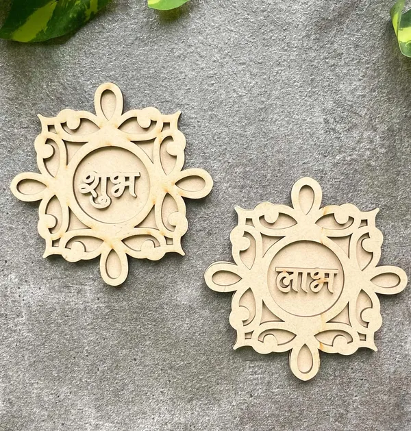 Beige_Shubh_Labh_Drop_Frame_Wooden_Cutouts_Diy_And_Craft