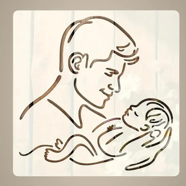 White_Father_S_Day_Stencil_Dad_Baby_Painting_Template_Baby