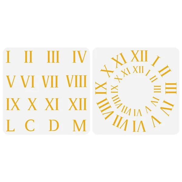 White_Roman_Numerals_Clock_Stencil_Painting_Template_Diy_And_Craft