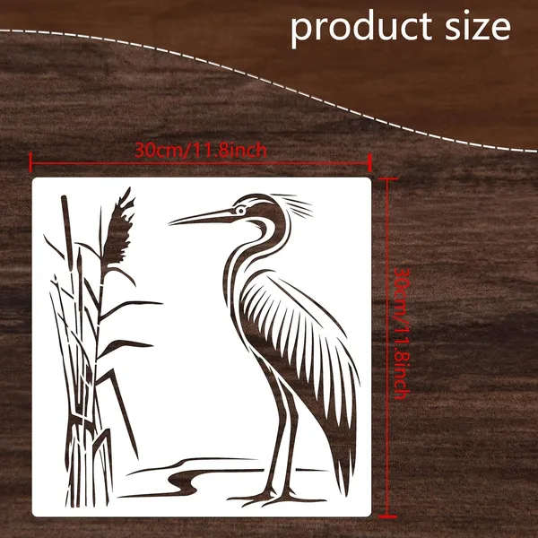 White_Waterbird_Stencil_Reusable_Plastic_Painting_Template_Home_Decor